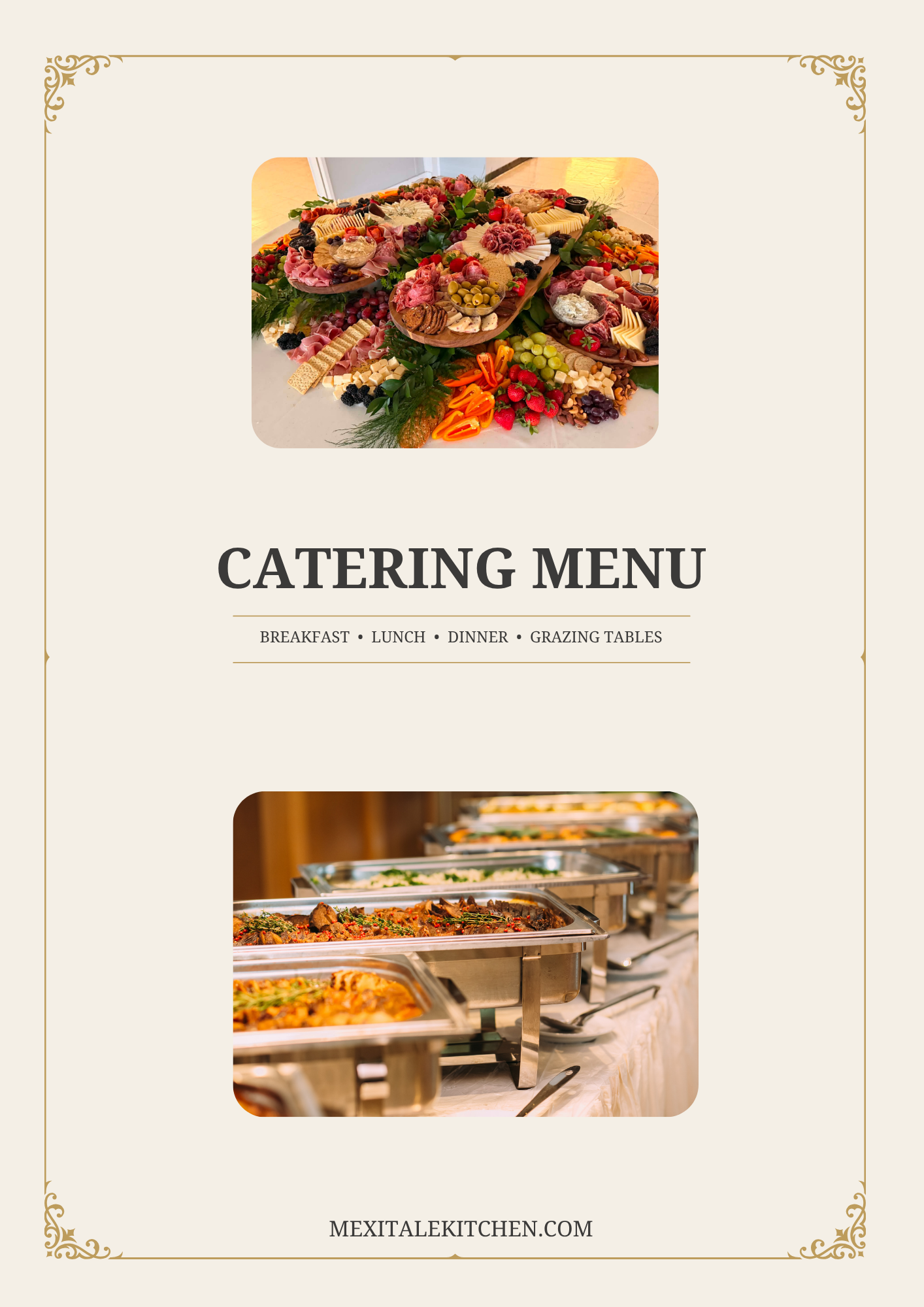 MexItalē Kitchen catering menu cover